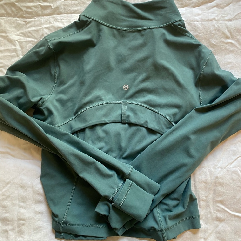 lululemon cropped define jacket nulu forest